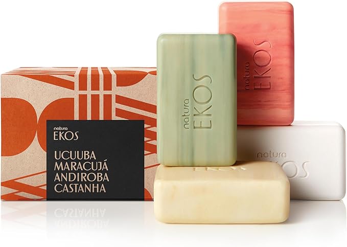 ناتشرا ناتورا - مجموعة صابون إيكوس أوكوبا، كاستانها، أندروبا، ماراكوجيا (4 عبوات) - لوح تقشير واحد، 3 ألواح أخرى - زيوت نباتية - عناية بشرة نباتية - أسرار الجمال البرازيلي - العناية الذاتية - 3.5 أونصة (100 جرام) - Image 2